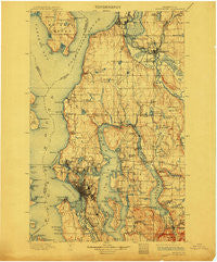 Snohomish Washington Historical topographic map, 1:125000 scale, 30 X 30 Minute, Year 1897