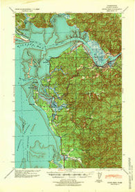 South Bend Washington Historical topographic map, 1:62500 scale, 15 X 15 Minute, Year 1940