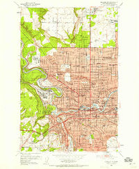 Spokane NW Washington Historical topographic map, 1:24000 scale, 7.5 X 7.5 Minute, Year 1950
