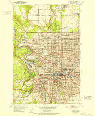 Spokane NW Washington Historical topographic map, 1:24000 scale, 7.5 X 7.5 Minute, Year 1950