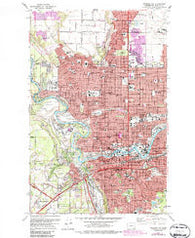 Spokane NW Washington Historical topographic map, 1:24000 scale, 7.5 X 7.5 Minute, Year 1974