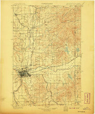 Spokane Washington Historical topographic map, 1:125000 scale, 30 X 30 Minute, Year 1901