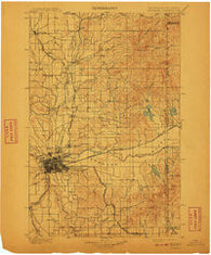 Spokane Washington Historical topographic map, 1:125000 scale, 30 X 30 Minute, Year 1901