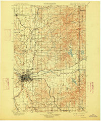 Spokane Washington Historical topographic map, 1:125000 scale, 30 X 30 Minute, Year 1901