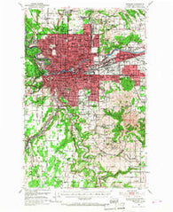 Spokane Washington Historical topographic map, 1:62500 scale, 15 X 15 Minute, Year 1950