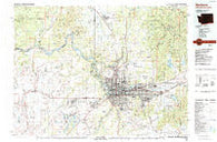 Spokane Washington Historical topographic map, 1:100000 scale, 30 X 60 Minute, Year 1987