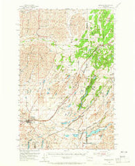 Sprague Washington Historical topographic map, 1:62500 scale, 15 X 15 Minute, Year 1954