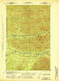 Spruce Mountain Washington Historical topographic map, 1:62500 scale, 15 X 15 Minute, Year 1943