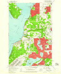 Steilacoom Washington Historical topographic map, 1:24000 scale, 7.5 X 7.5 Minute, Year 1959