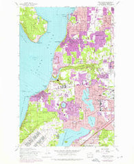 Steilacoom Washington Historical topographic map, 1:24000 scale, 7.5 X 7.5 Minute, Year 1959