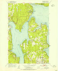 Suquamish Washington Historical topographic map, 1:24000 scale, 7.5 X 7.5 Minute, Year 1953