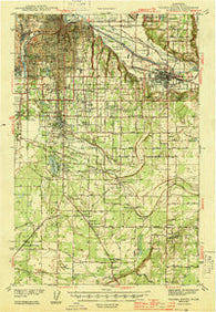 Tacoma South Washington Historical topographic map, 1:62500 scale, 15 X 15 Minute, Year 1944