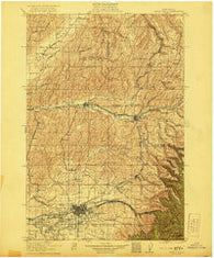 Walla Walla Washington Historical topographic map, 1:125000 scale, 30 X 30 Minute, Year 1921