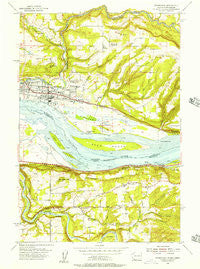 Washougal Washington Historical topographic map, 1:24000 scale, 7.5 X 7.5 Minute, Year 1954