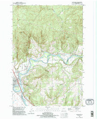 Woodland Washington Historical topographic map, 1:24000 scale, 7.5 X 7.5 Minute, Year 1990