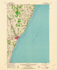 Algoma Wisconsin Historical topographic map, 1:62500 scale, 15 X 15 Minute, Year 1960