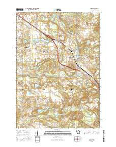 Amherst Wisconsin Current topographic map, 1:24000 scale, 7.5 X 7.5 Minute, Year 2015