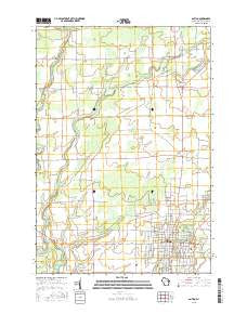 Antigo Wisconsin Current topographic map, 1:24000 scale, 7.5 X 7.5 Minute, Year 2015