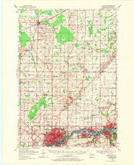 Appleton Wisconsin Historical topographic map, 1:62500 scale, 15 X 15 Minute, Year 1955