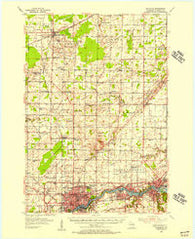Appleton Wisconsin Historical topographic map, 1:62500 scale, 15 X 15 Minute, Year 1955