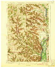 Arkansaw Wisconsin Historical topographic map, 1:62500 scale, 15 X 15 Minute, Year 1942