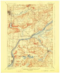 Baraboo Wisconsin Historical topographic map, 1:62500 scale, 15 X 15 Minute, Year 1895