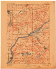 Baraboo Wisconsin Historical topographic map, 1:62500 scale, 15 X 15 Minute, Year 1895