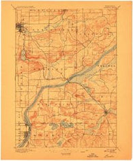 Baraboo Wisconsin Historical topographic map, 1:62500 scale, 15 X 15 Minute, Year 1908