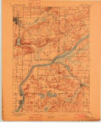 Baraboo Wisconsin Historical topographic map, 1:62500 scale, 15 X 15 Minute, Year 1895