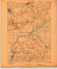 Baraboo Wisconsin Historical topographic map, 1:62500 scale, 15 X 15 Minute, Year 1895