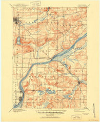 Baraboo Wisconsin Historical topographic map, 1:62500 scale, 15 X 15 Minute, Year 1895