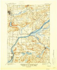 Baraboo Wisconsin Historical topographic map, 1:62500 scale, 15 X 15 Minute, Year 1895