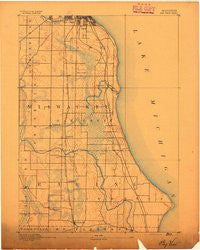 Bayview Wisconsin Historical topographic map, 1:62500 scale, 15 X 15 Minute, Year 1891