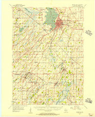 Beaver Dam Wisconsin Historical topographic map, 1:62500 scale, 15 X 15 Minute, Year 1955