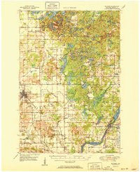 Bloomer Wisconsin Historical topographic map, 1:62500 scale, 15 X 15 Minute, Year 1951