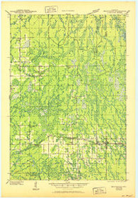 Brantwood Wisconsin Historical topographic map, 1:48000 scale, 15 X 15 Minute, Year 1943