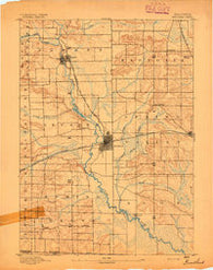 Brodhead Wisconsin Historical topographic map, 1:62500 scale, 15 X 15 Minute, Year 1893