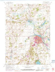 Burlington Wisconsin Historical topographic map, 1:24000 scale, 7.5 X 7.5 Minute, Year 1960