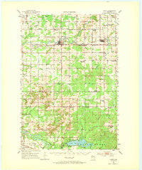 Cadott Wisconsin Historical topographic map, 1:62500 scale, 15 X 15 Minute, Year 1952