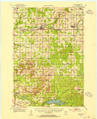 Cadott Wisconsin Historical topographic map, 1:62500 scale, 15 X 15 Minute, Year 1952