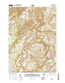 Cascade Wisconsin Current topographic map, 1:24000 scale, 7.5 X 7.5 Minute, Year 2015