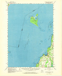 Chambers Island Wisconsin Historical topographic map, 1:62500 scale, 15 X 15 Minute, Year 1961