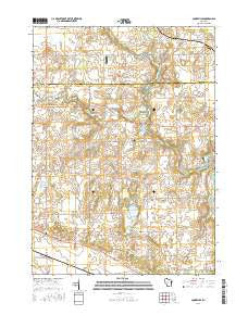Cooksville Wisconsin Current topographic map, 1:24000 scale, 7.5 X 7.5 Minute, Year 2016