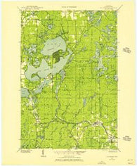 Couderay Wisconsin Historical topographic map, 1:48000 scale, 15 X 15 Minute, Year 1944