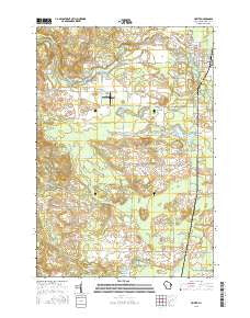 Crivitz Wisconsin Current topographic map, 1:24000 scale, 7.5 X 7.5 Minute, Year 2015