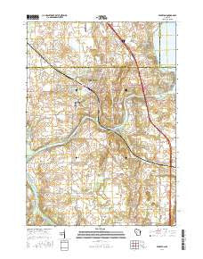 Edgerton Wisconsin Current topographic map, 1:24000 scale, 7.5 X 7.5 Minute, Year 2016