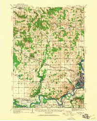 Elk Mound Wisconsin Historical topographic map, 1:62500 scale, 15 X 15 Minute, Year 1934