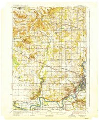 Elk Mound Wisconsin Historical topographic map, 1:62500 scale, 15 X 15 Minute, Year 1936