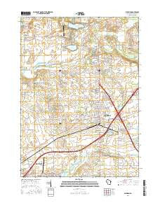 Elkhorn Wisconsin Current topographic map, 1:24000 scale, 7.5 X 7.5 Minute, Year 2016