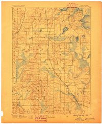 Evansville Wisconsin Historical topographic map, 1:62500 scale, 15 X 15 Minute, Year 1889